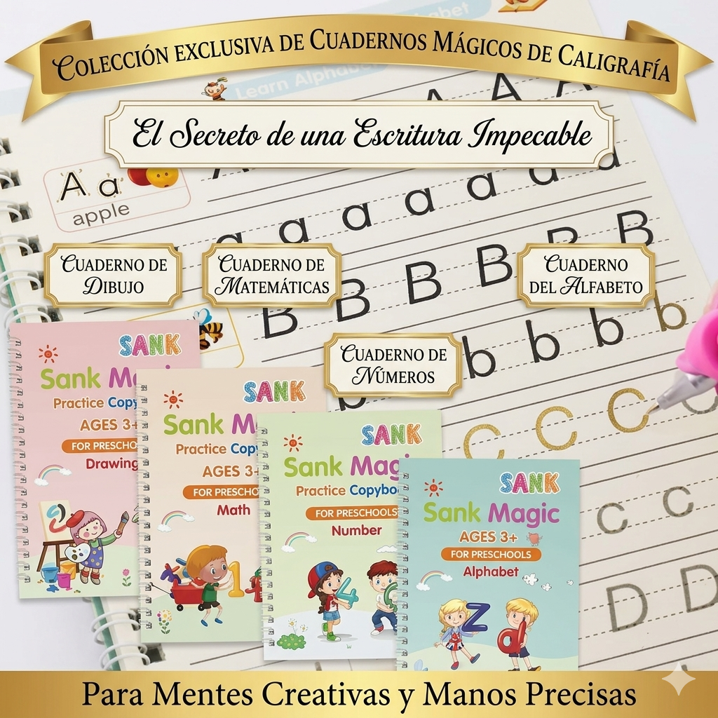 Set cuaderno magic caligrafia Montessori