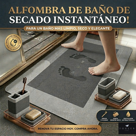 ALFOMBRA BAÑO ANTIDESLIZANTE GRIS