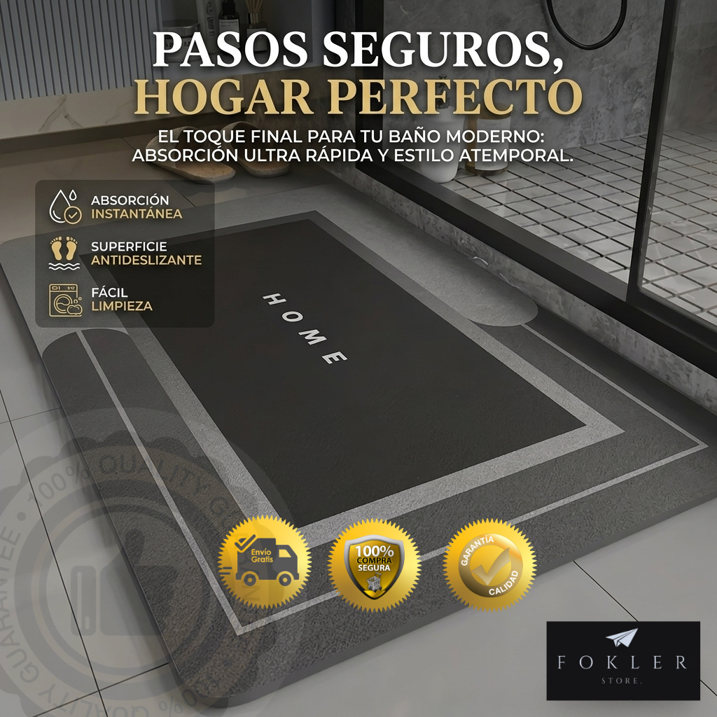ALFOMBRA BAÑO ANTIDESLIZANTE GRIS