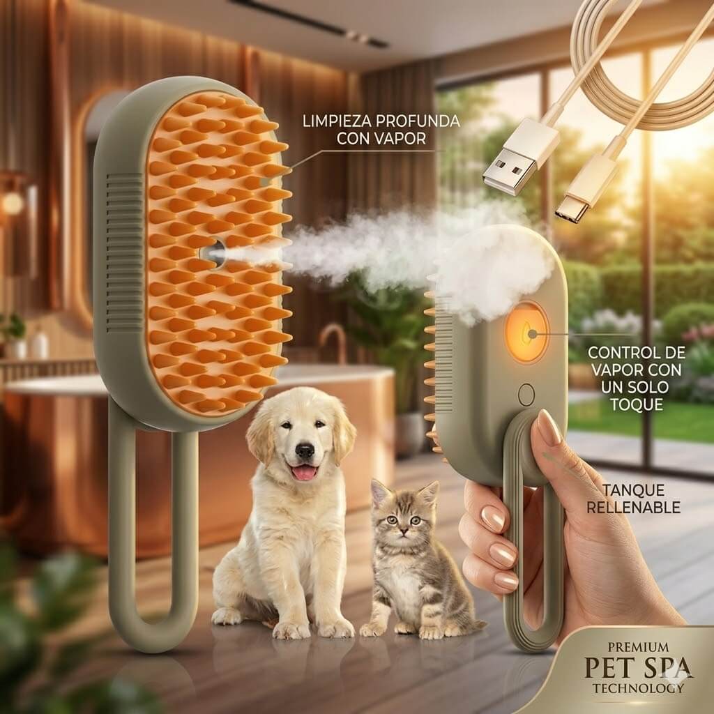 Cepillo a Vapor 3 en 1 para mascotas
